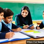 Home 21 교사와 학생의 협력적 여행 계획 - A bright and engaging classroom scene in a modern Pakistani school where a diverse group of male and...