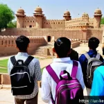 Home 19 학생들의 요구에 맞춘 여행 프로그램 설계 - A diverse group of enthusiastic Urdu-speaking students visiting a historic site in Pakistan, wearing...