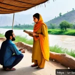 Home 18 여행 중 부모와 자녀의 학습 파트너십 - A warm and vibrant family scene during a road trip in Pakistan, featuring parents and two children e...