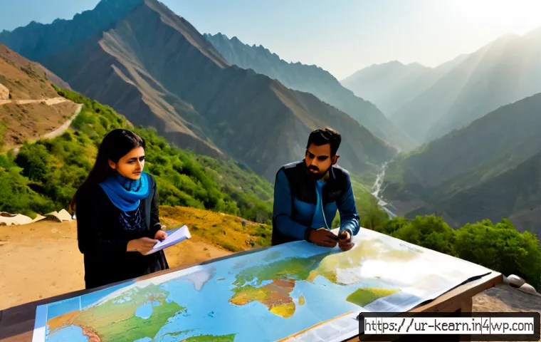 Home 17 팀워크를 위한 학습 중심 여행 활동 - Photorealistic educational team travel activity in Pakistan, a diverse group of adult colleagues col...